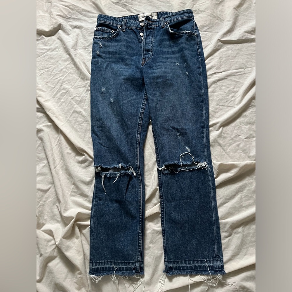 Reformation Distressed Cropped Jeans SZ 27